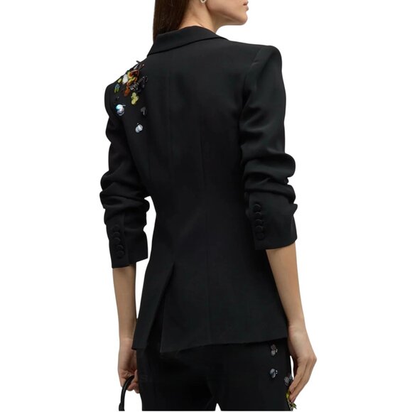 CINQ A SEPT Sequin Flower Scrunched Cheyenne Blazer Size S/M, 6 US - Picture 10 of 14